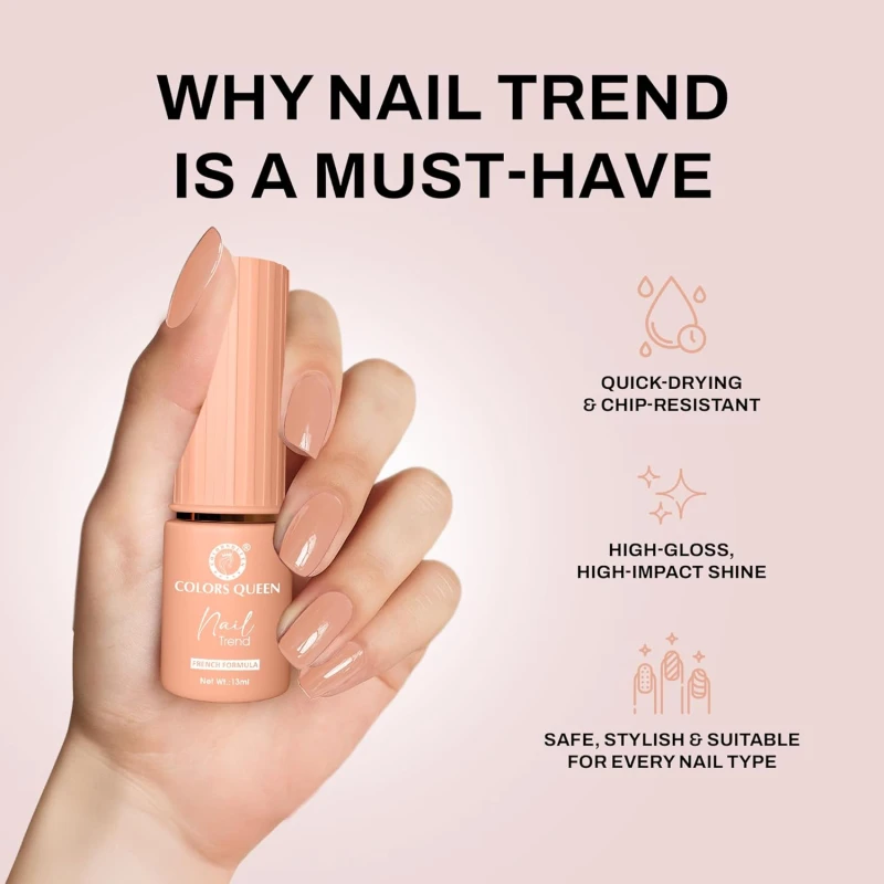 Colors Queen Nail Trend Glossy Nail Polish | Chip Resisting & Quick Drying Nail Paint with High Shine | 7 Toxin Free Formula | Vegan & Cruelty Free | Long Lasting & Vibrant Nail Paint for Women (Florence, 13ml) thumbnail 4